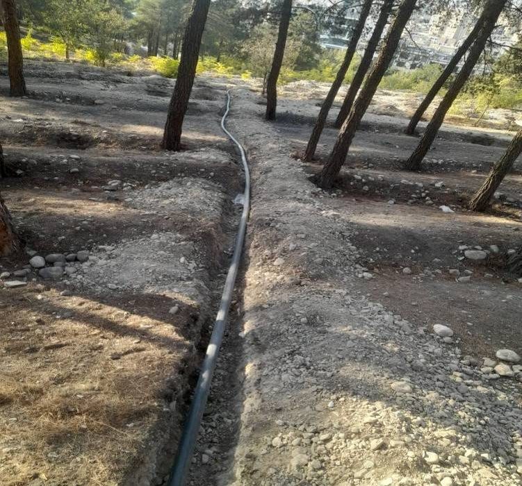 پیشرفت اجرای عملیات آبرسانی در بوستان جنگلی لویزان