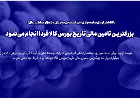 بزرگترین تامین مالی تاریخ بورس کالا فردا انجام می شود